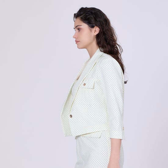 Safari pockets crop jacket with dots print - Image 2