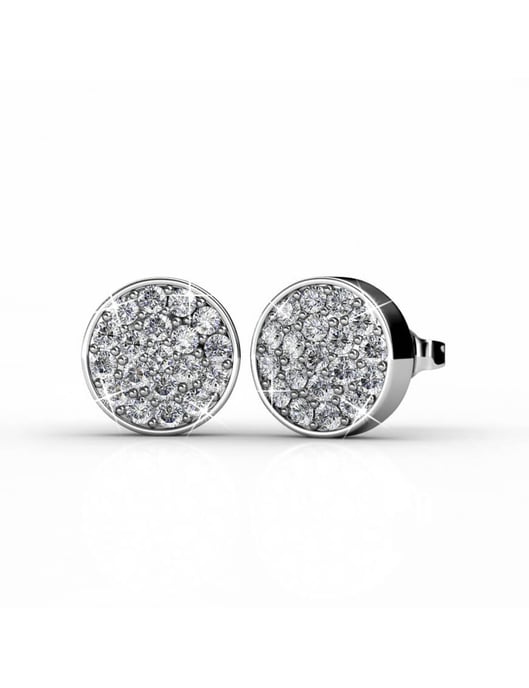 Pendientes Redondos - Plata y Cristal - Image 1
