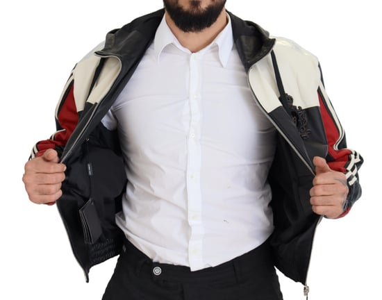 Chaqueta de hombre Blouson con capucha de cuero negro Dolce & Gabbana - Image 5