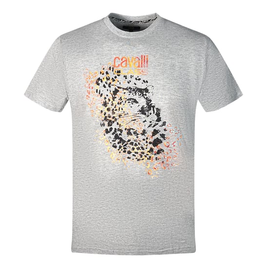 Camiseta Gris con Silueta de Leopardo Cavalli Class - Image 1