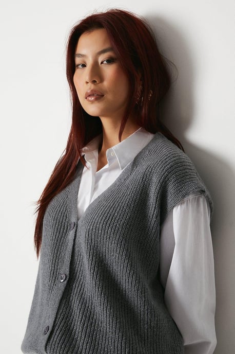 Knitted Button Through Waistcoat