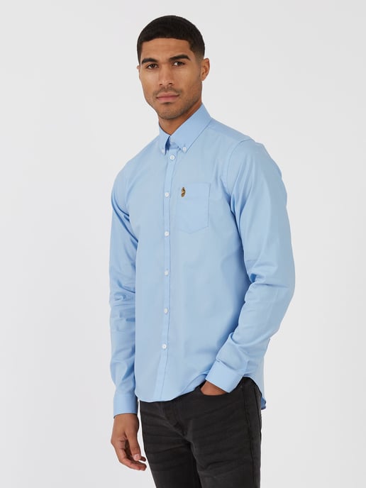 Luke 1977 Telford Tailored Fit Smart Shirt Blue