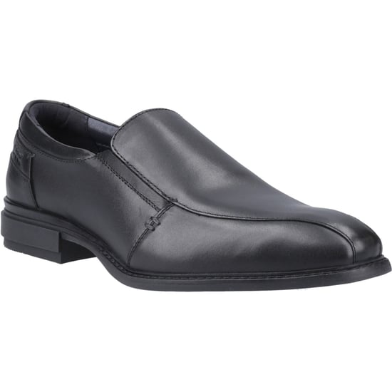 Pod Spear Leather Men's Black Slip-On Shoes - Image 1