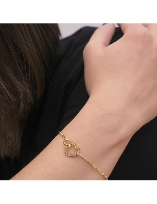 Pulsera Corazón Cerrado - Oro y Cristal - Image 2
