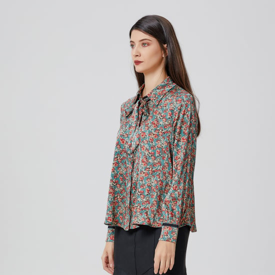 Ascot-tie flower print shirt - Image 3
