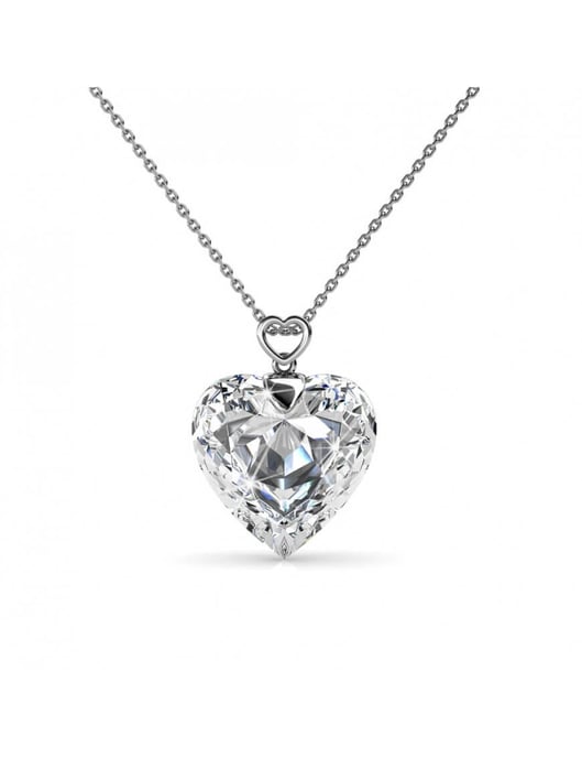 Colgantes de corazón alegre - Plata y Cristal - Image 1