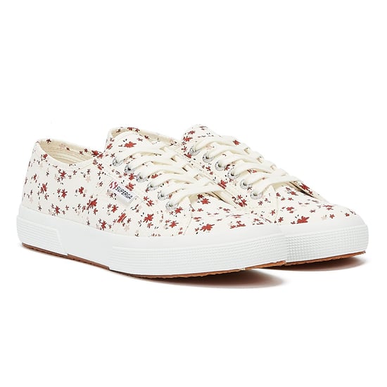 Superga 2750 Cotu Print Womens White Trainers - Image 1
