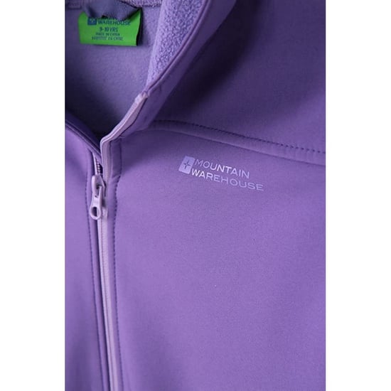 Mountain Warehouse Childrens/Kids Exodus Water Resistant Soft Shell Jacket (Purple) - Image 5
