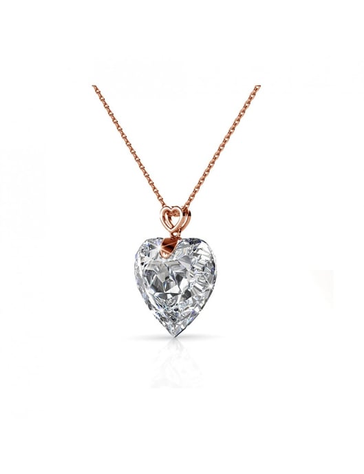 Colgantes corazón alegre - Oro rosa y Cristal - Image 3