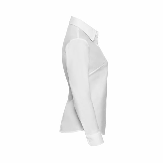 Russell Womens/Ladies Oxford Easy-Care Long-Sleeved Shirt (White) - Image 3
