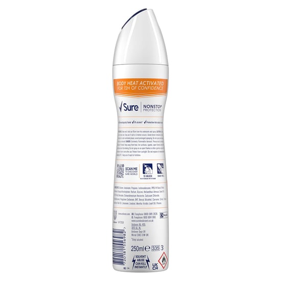 Sure Women Energise Deodorant Spray with 72H Nonstop Protection 250ml, 6 Pack