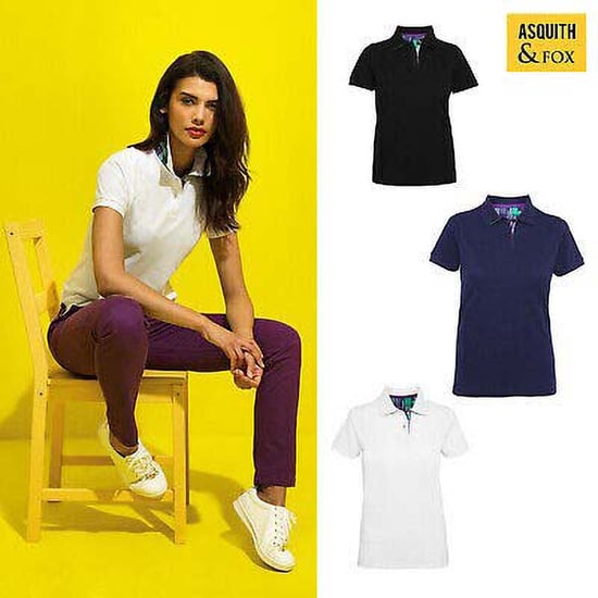 Asquith & Fox Womens/Ladies Short Sleeve Performance Blend Polo Shirt (White) - Image 2