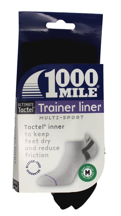 1000 Mile - Calcetines de entrenamiento para hombre Ultimate Low Cut Double Layer Moisture Wicking Trainer Socks - Negro - Image 2