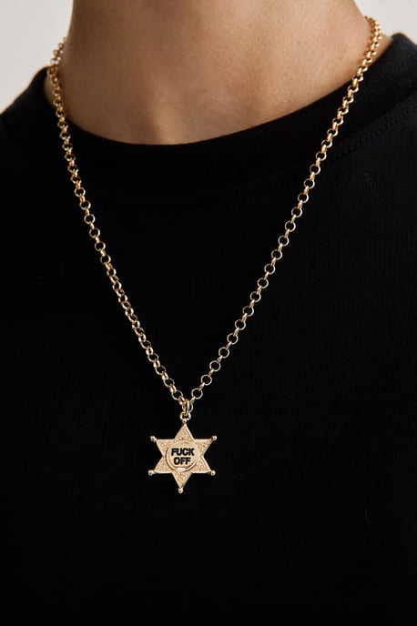 Fuck Off Sheriff Star Necklace
