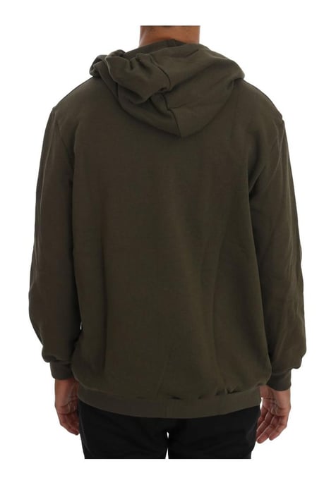 Sudadera de hombre con capucha y cremallera completa en verde de Daniele Alessandrini - Image 3