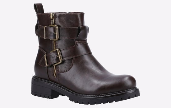 Divaz Sarah Vegan Zip Biker Boots Womens