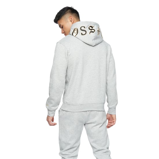 Crosshatch Mens Doddington Hoodie (Light Grey Marl) - Image 2