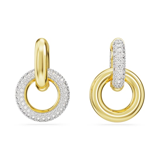 Swarovski 'Dextera' Women's Gold Plated Metal Hoop Earrings - Gold 5668818 - Image 2
