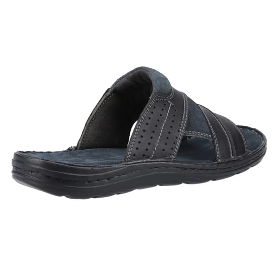 Hush Puppies Mens Archer Leather Mule Sandals (Black) - Image 2