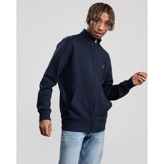 Men's Gant Original Full-Zip Cardigan in Navy - Image 3