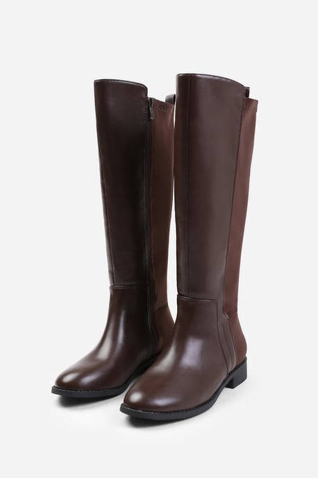 Wheres That From Womens 'Parker' Stretch Wide Calf Knee High Boots With Side Zip