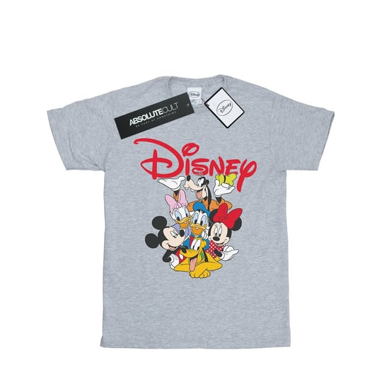 Disney Womens/Ladies Mickey Mouse Crew Cotton Boyfriend T-Shirt (Sports Grey) - Image 1