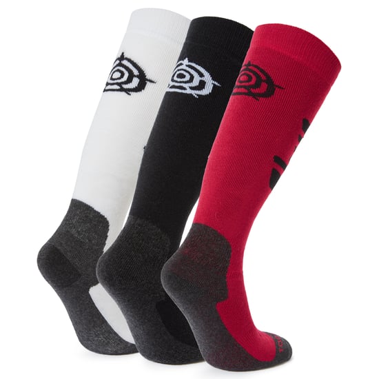 Bergenz 3 Pack Womens Ski Socks Black/Dark Pink/Optic White