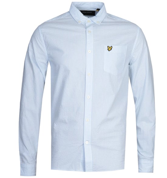 Camisa de manga larga Lyle & Scott Seersucker Pool Azul - Image 1