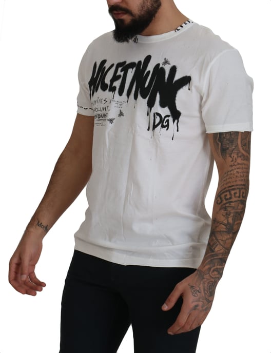 Camiseta de cuello redondo para hombre Dolce & Gabbana White Amor de algodón - Image 2