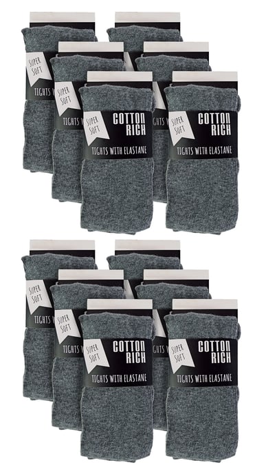 Paquete múltiple de 12 pares de medias de uniforme escolar para niñas - Grises - Image 2