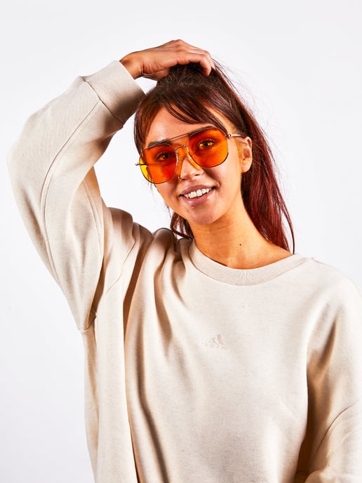 Gold rounded aviator style sunglasses
