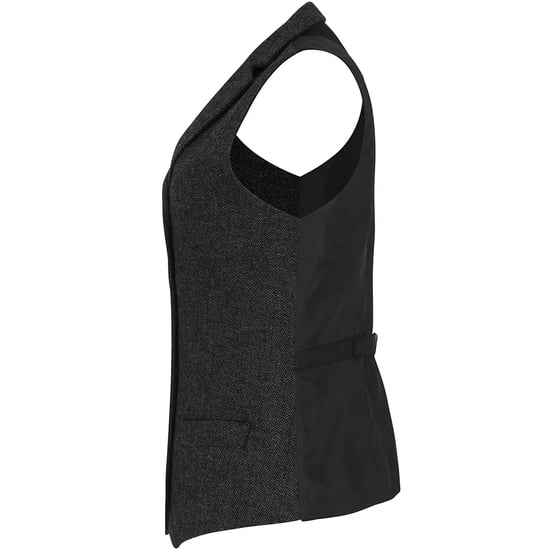 Premier Womens/Ladies Herringbone Waistcoat (Dark Grey) - Image 3