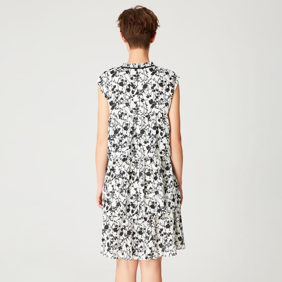 Short dress with ruffles and floral print - Image 5