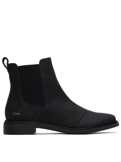Toms Womens Charlie Leather Chelsea Boots in Black - Image 1
