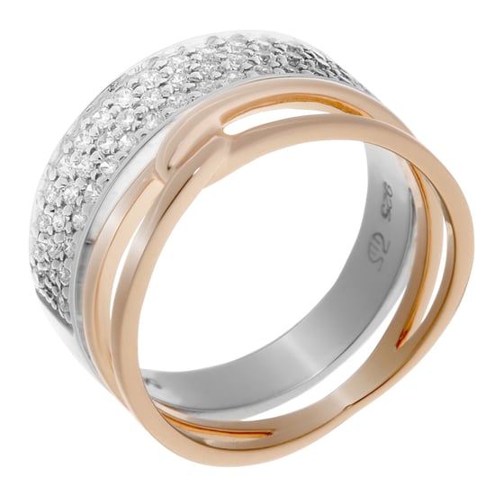 Orphelia Women's 925 Sterling Silver Ring - Silver/Rose ZR-7206 - Image 2