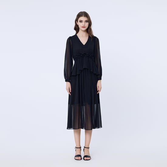 Long ruffle chiffon dress - Image 2