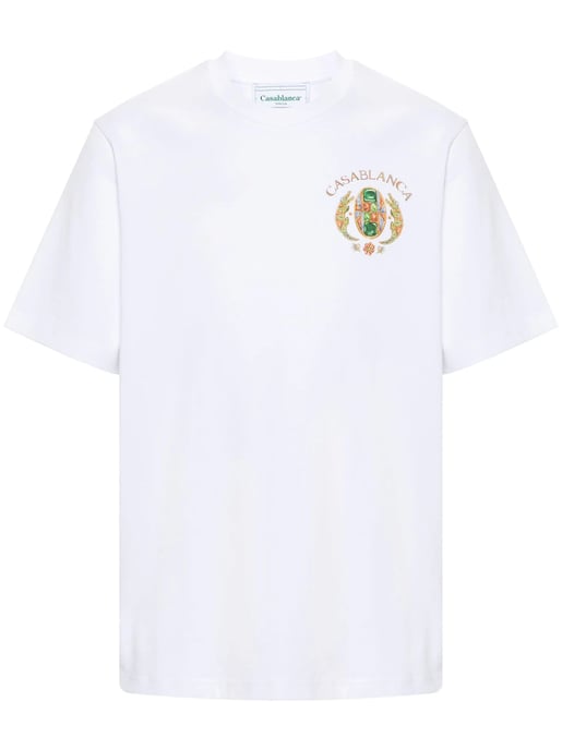 Camiseta estampada Casablanca Joyaux D'Afrique Tennis Club en blanco - Image 1