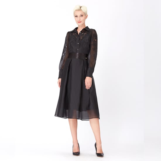 Flared organza and satin skirt - Image 2