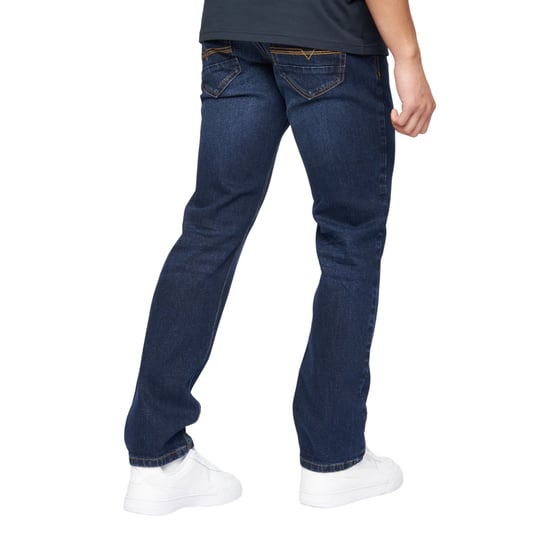 Crosshatch Mens Chas Straight Jeans (Dark Wash) - Image 2