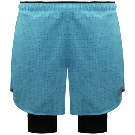New Balance Q Speed 5inch Mens Blue 2in1 Shorts - Image 2