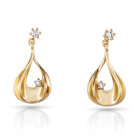 Orphelia 'Etoile' Women's 925 Sterling Silver Drop Earrings - Gold ZO-7524/G - Image 4