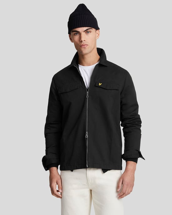 Mens Cotton Overshirt in Black