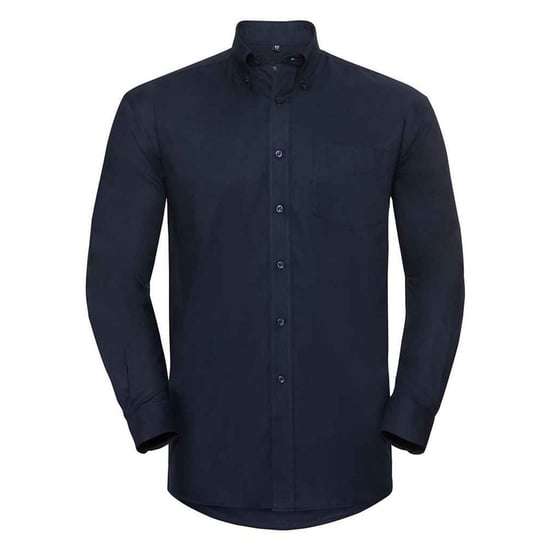 Russell Collection Mens Oxford Long-Sleeved Formal Shirt (Bright Navy) - Image 1