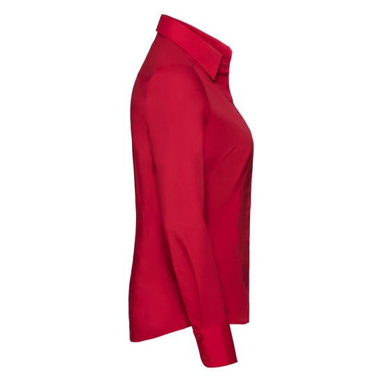 Russell Collection Womens/Ladies Polycotton Slim Long-Sleeved Shirt (Classic Red) - Image 3
