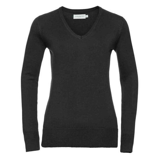 Russell Collection Womens/Ladies Marl V Neck Sweatshirt (Black) - Image 1