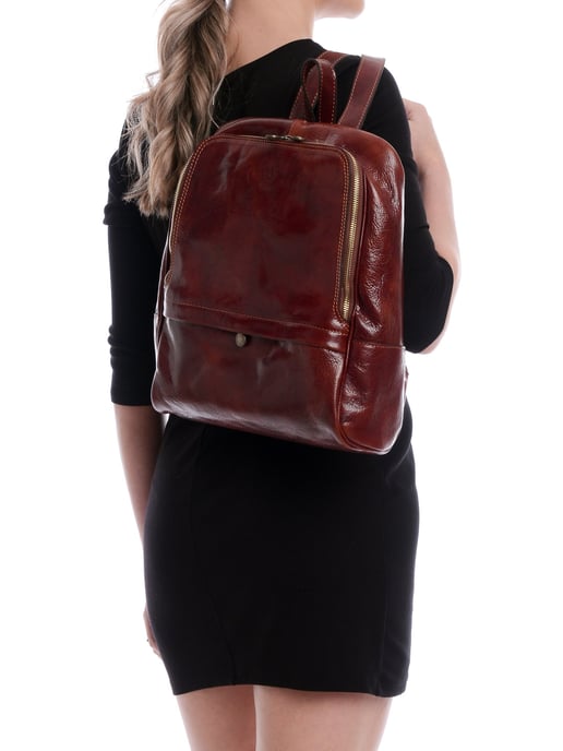 Anna Luchini SS22 AL 3132 Maroon Leather Bag - Image 5