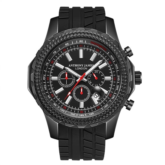 Hand Assembled Anthony James Limited Edition Chronograph Dashboard Black
