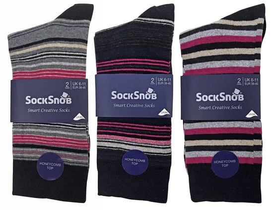 Pack de 6 calcetines de algodón con rayas de colores en 7 estilos - Image 2