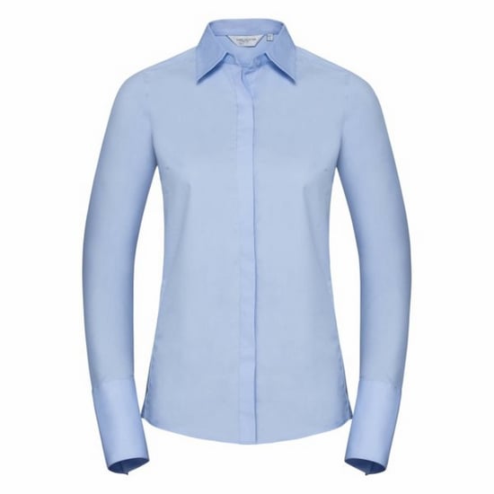Russell Ladies/Womens Stretch Moisture Management Work Shirt (Bright Sky) - Image 1