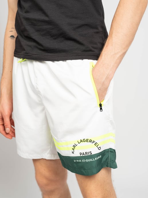 Karl Lagerfeld Shorts de baño Golf del hombre Blanco, verde - Image 3